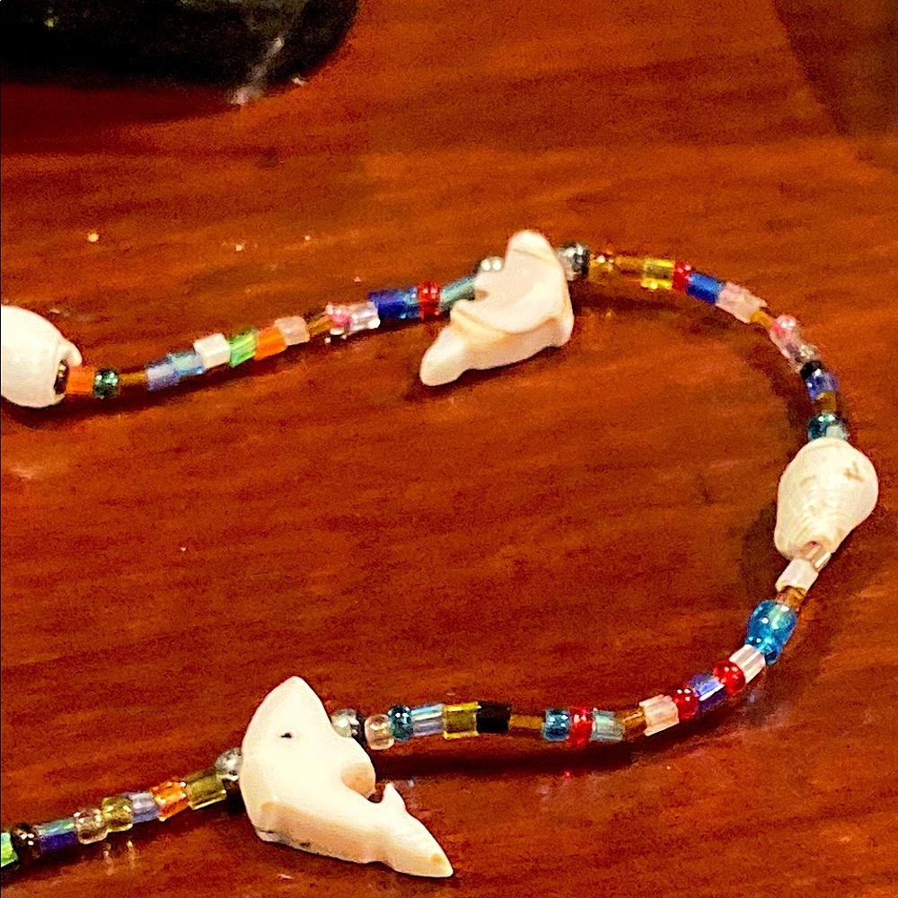 Dolphin and Shell  Fetish Necklace with Barrel Clasp
